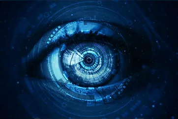 Cybernetic eye, digital future, technological advancement