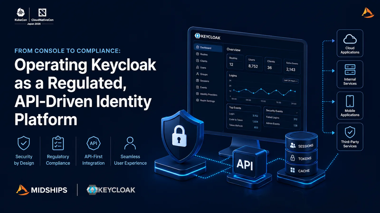 Keycloak compliance pipeline showing API-driven configuration management