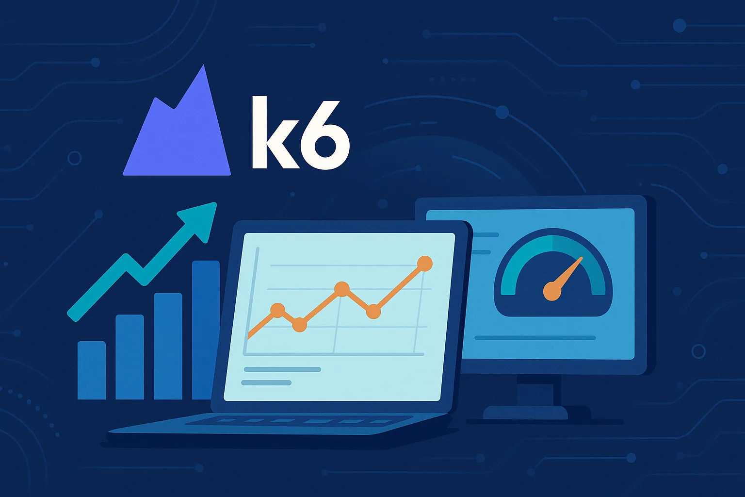 k6 load testing: performance graph, increasing speed