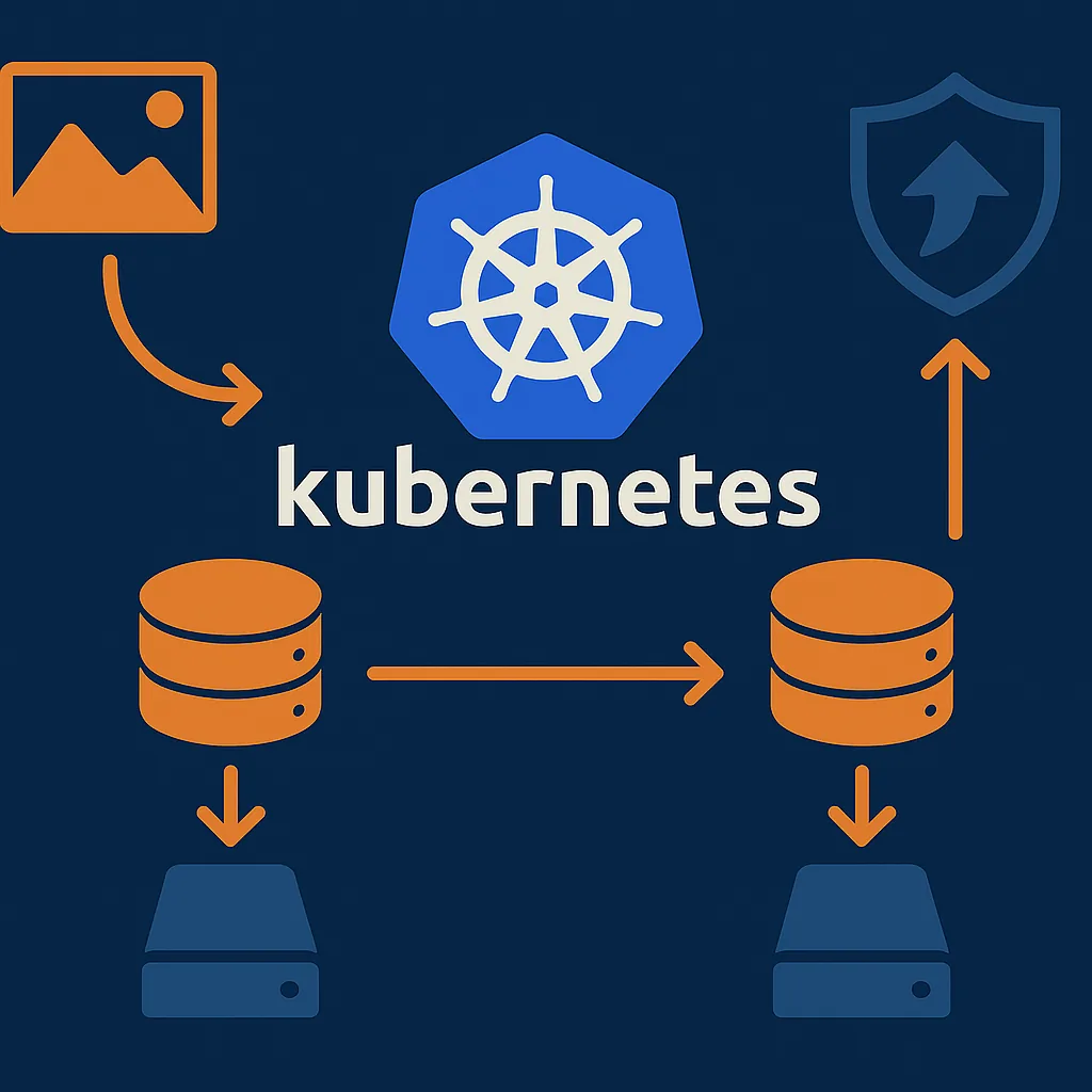 Kubernetes architecture diagram: data storage, image, security, and midships